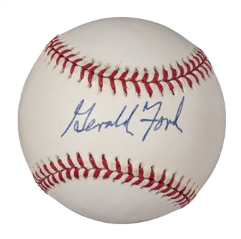 Gerald Ford Autographed Baseball (PSA/DNA)
